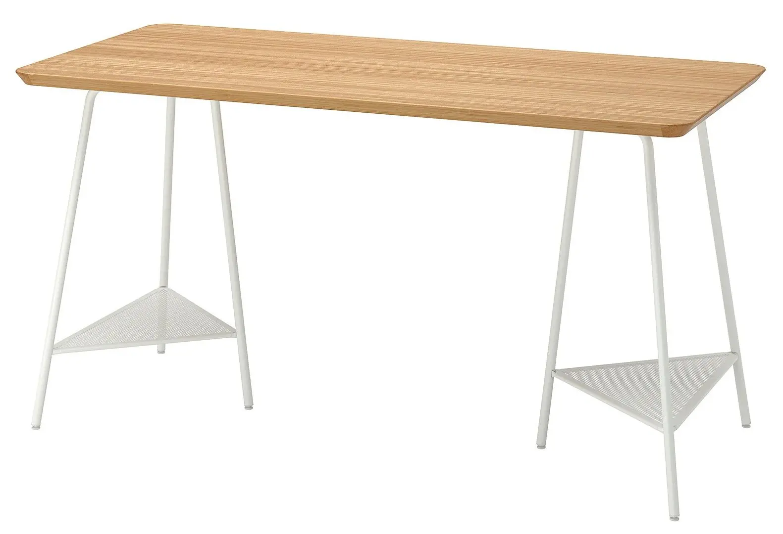 Masa de birou Ikea Anfallare/Tillslag 140x65 (Bambus/Alb)