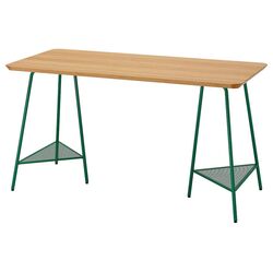 Письменный стол Ikea Anfallare/Tillslag 140x65 (Бамбук/Зеленый)