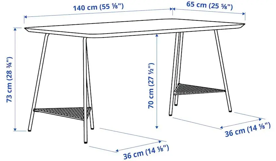 Masa de birou Ikea Anfallare/Tillslag 140x65 (Bambus/Verde)