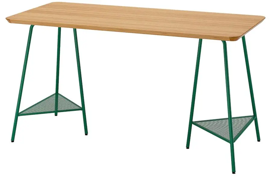 Masa de birou Ikea Anfallare/Tillslag 140x65 (Bambus/Verde)