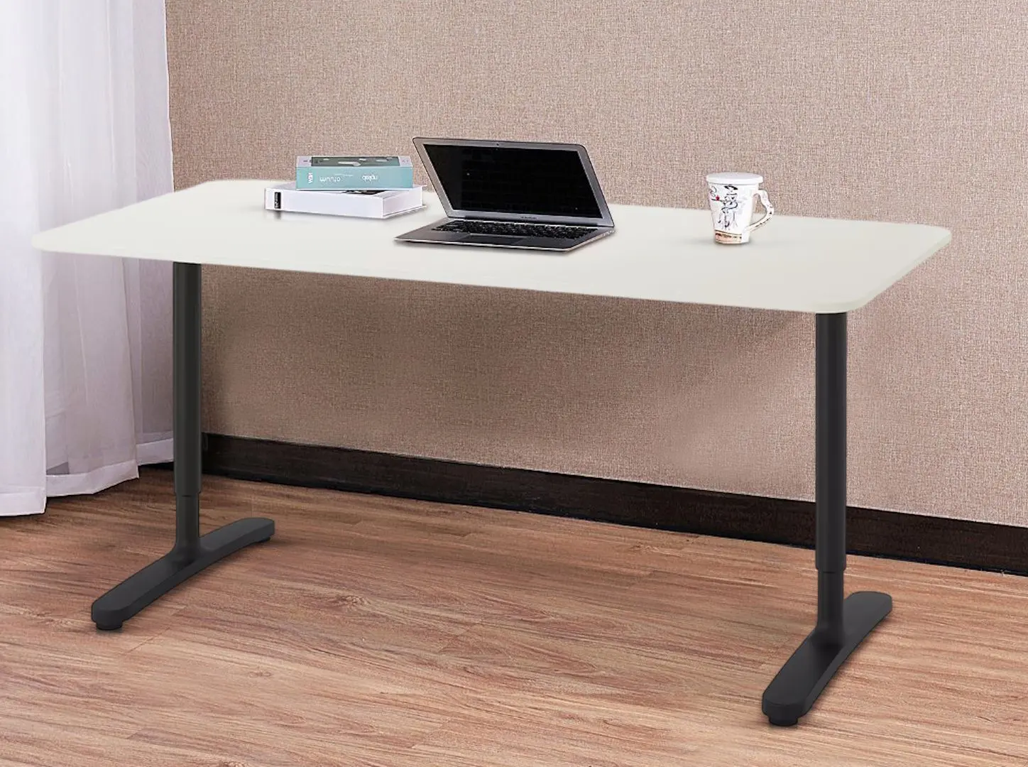 Masa de birou Ikea Bekant 160x80 (Alb/Negru)