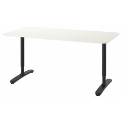 Masa de birou Ikea Bekant 160x80 (Alb/Negru) Thumb
