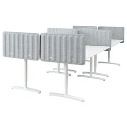 Masa de birou Ikea Bekant 8 paravane 320x160 48cm (Alb/Gri)