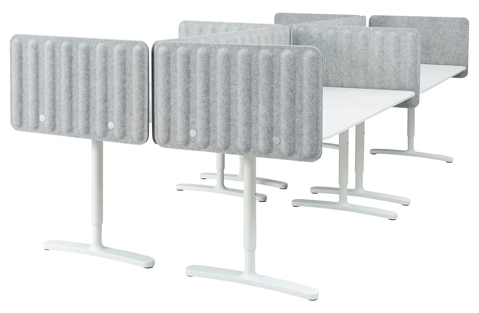 Masa de birou Ikea Bekant 8 paravane 320x160 48cm (Alb/Gri)
