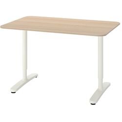 Masa de birou Ikea Bekant furnir stejar alb 120x80 (Alb) Thumb