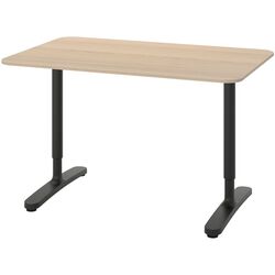 Masa de birou Ikea Bekant furnir stejar alb 120x80 (Negru) Thumb