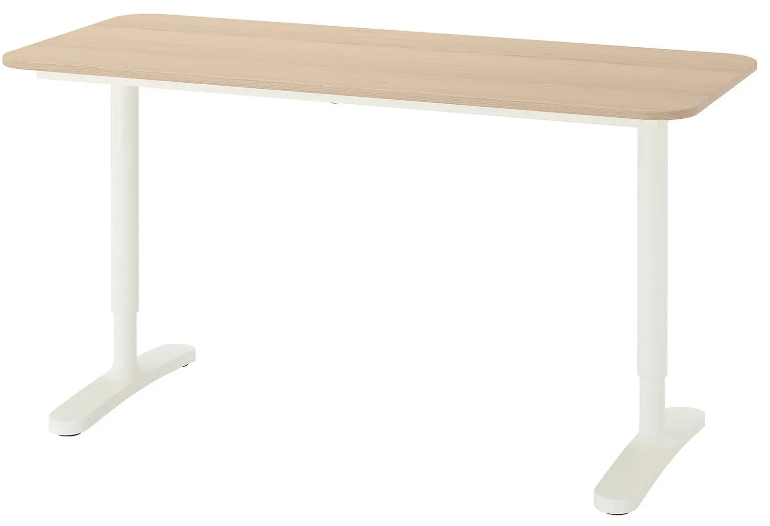 Masa de birou Ikea Bekant furnir stejar alb 140x60 (Alb)
