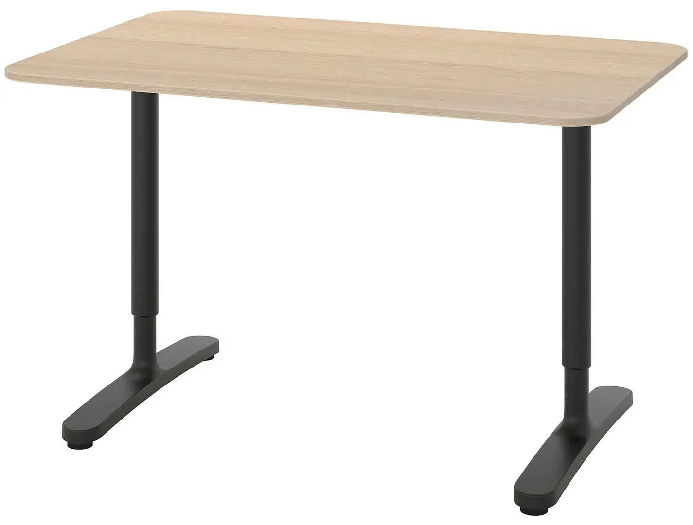 Masa de birou Ikea Bekant furnir stejar alb 140x60 (Negru)