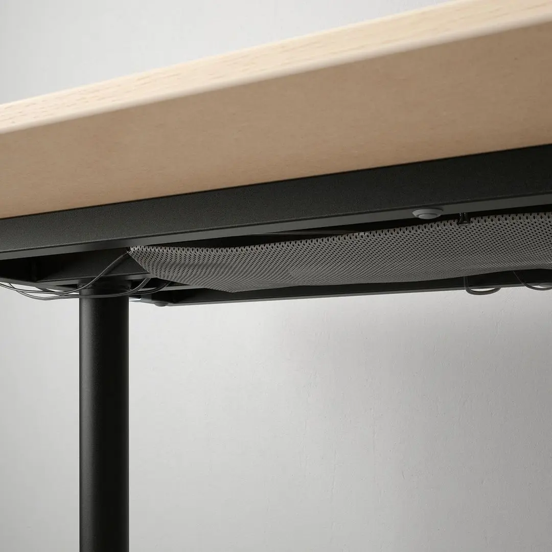 Masa de birou Ikea Bekant furnir stejar alb 160x80 (Negru) - 3