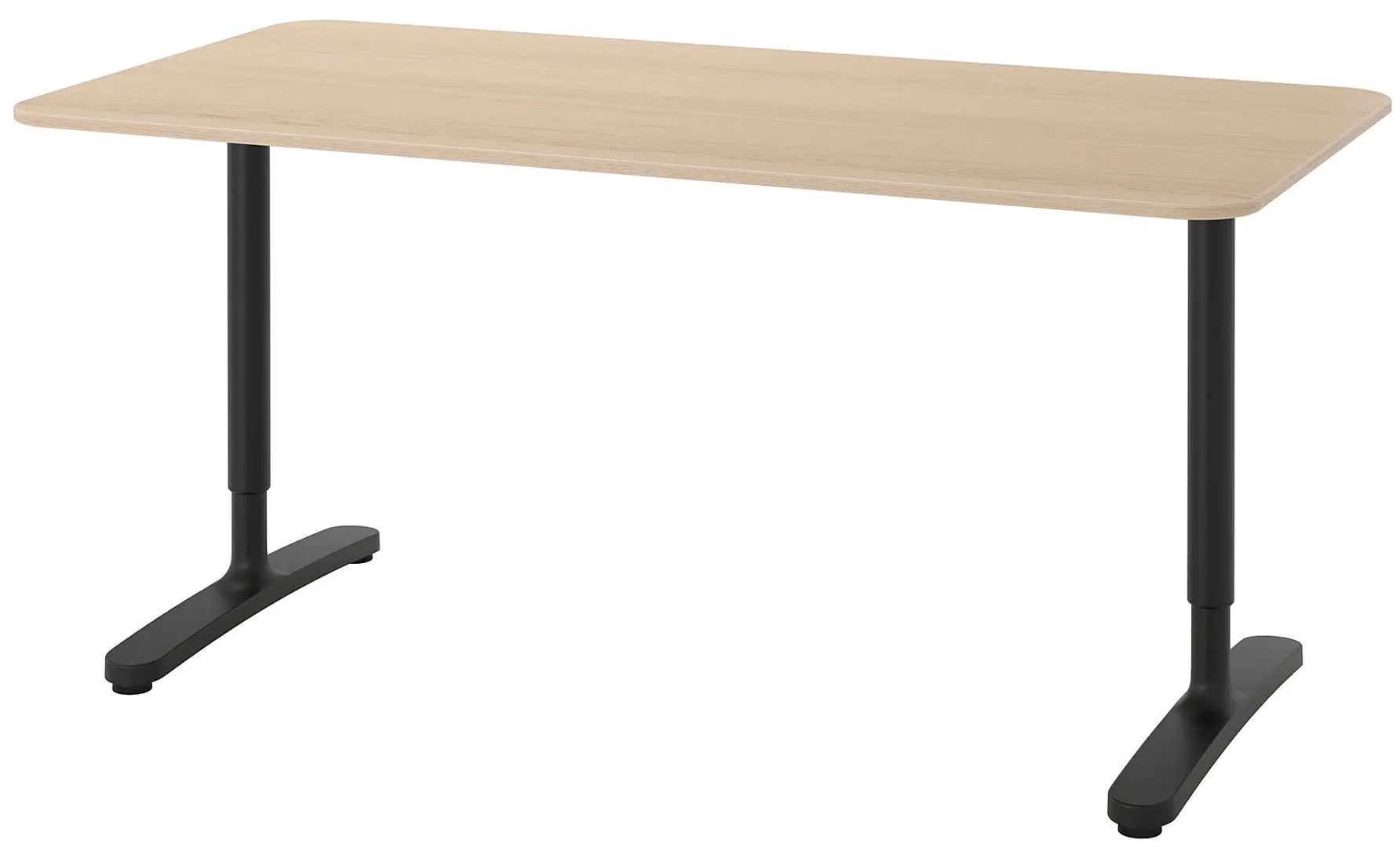 Masa de birou Ikea Bekant furnir stejar alb 160x80 (Negru)