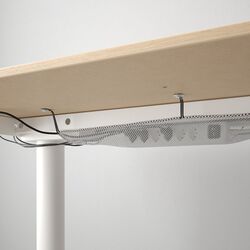 Masa de birou Ikea Bekant electro/furnir stejar 120x80 (Alb) Thumb