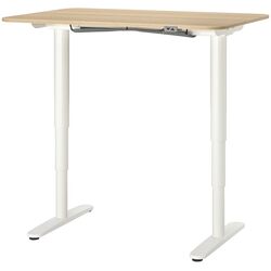 Masa de birou Ikea Bekant electro/furnir stejar 120x80 (Alb) Thumb