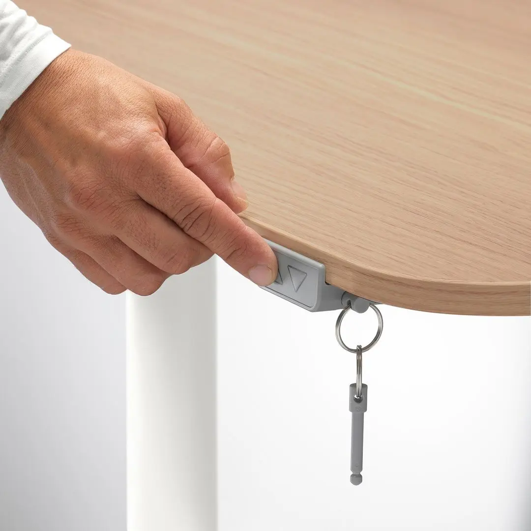 Masa de birou Ikea Bekant electro/furnir stejar 120x80 (Alb) - 4