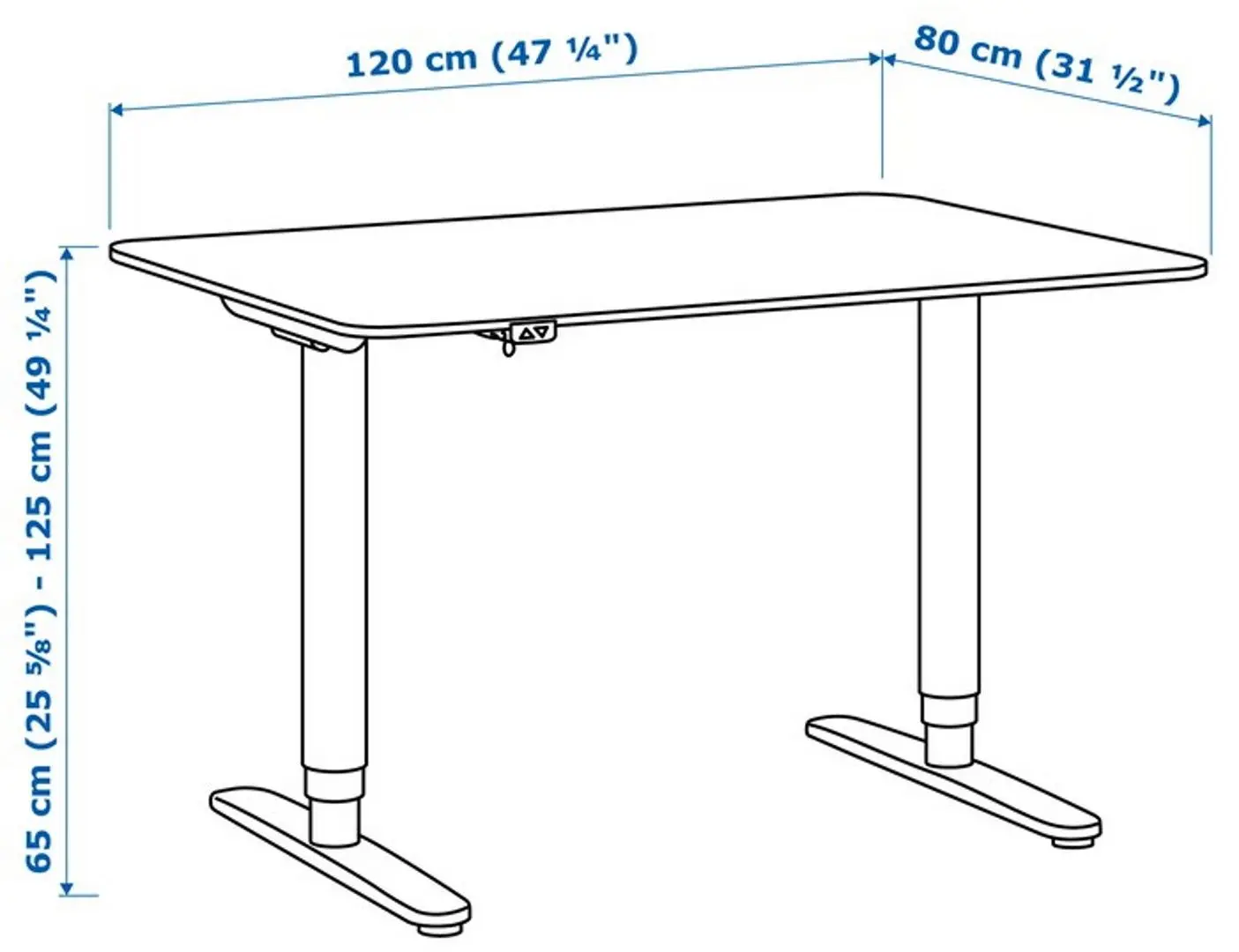 Masa de birou Ikea Bekant electro/furnir stejar 120x80 (Alb) - 6