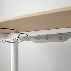 Masa de birou Ikea Bekant electro/furnir stejar 160x80 (Alb) Thumb