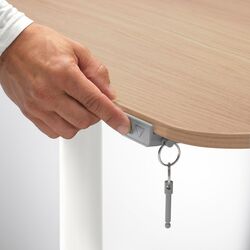 Masa de birou Ikea Bekant electro/furnir stejar 160x80 (Alb) Thumb
