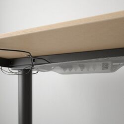 Masa de birou Ikea Bekant electro/furnir stejar 160x80 (Alb/Negru) Thumb