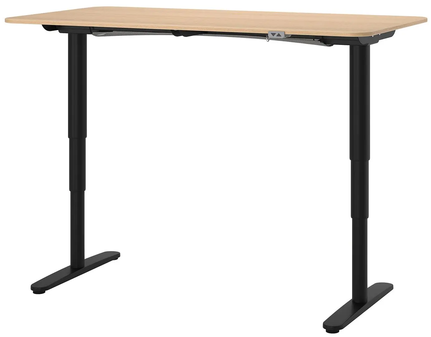 Masa de birou Ikea Bekant electro/furnir stejar 160x80 (Alb/Negru)