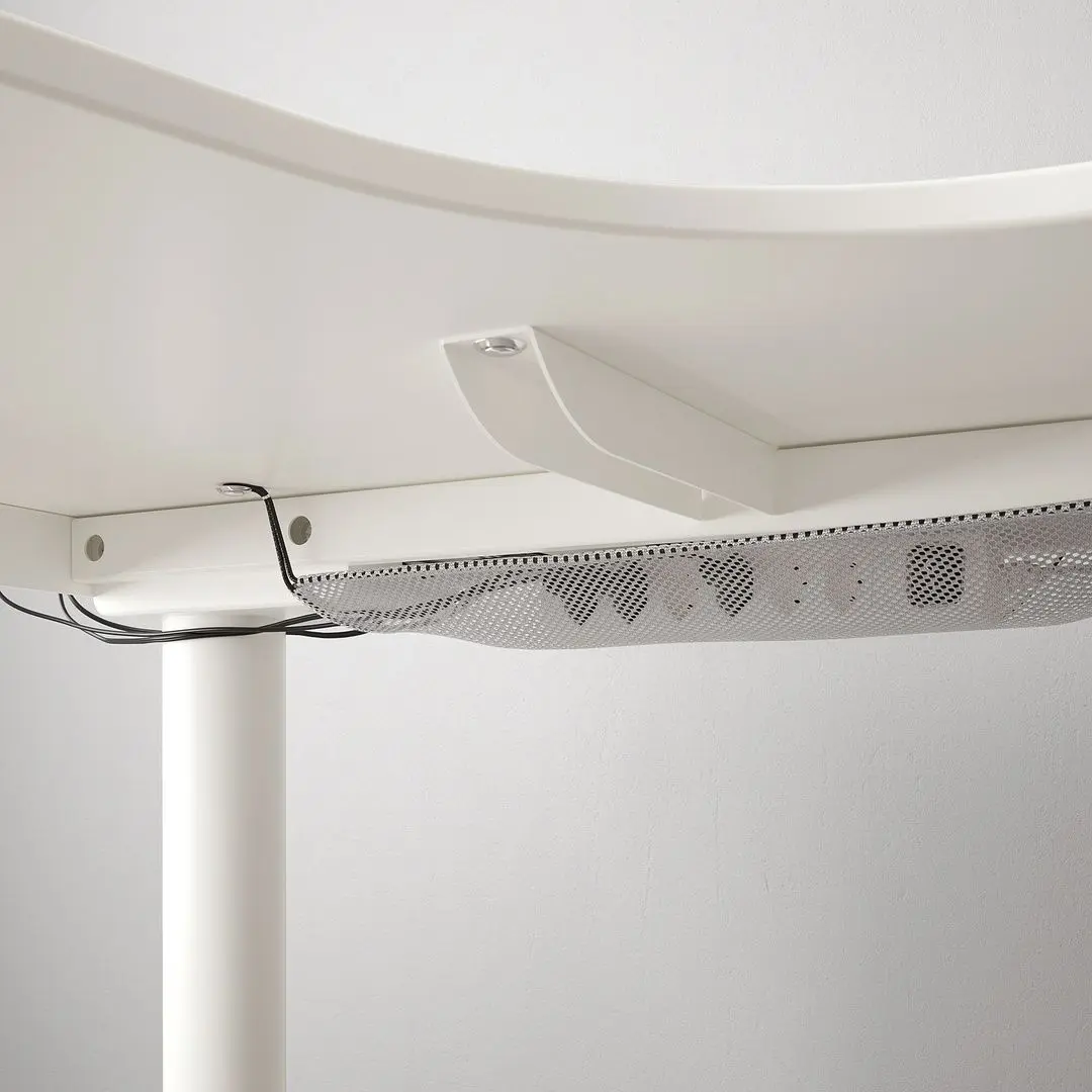 Masa de birou Ikea Bekant electro/colt stanga 160x110 (Alb)