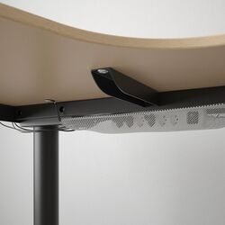 Masa de birou Ikea Bekant electro/colt stanga/furnir stejar 160x110 (Alb/Negru) Thumb