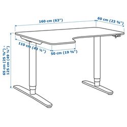 Письменный стол Ikea Bekant электро/левый угол/линолеум 160x110 (Синий/Белый) Thumb