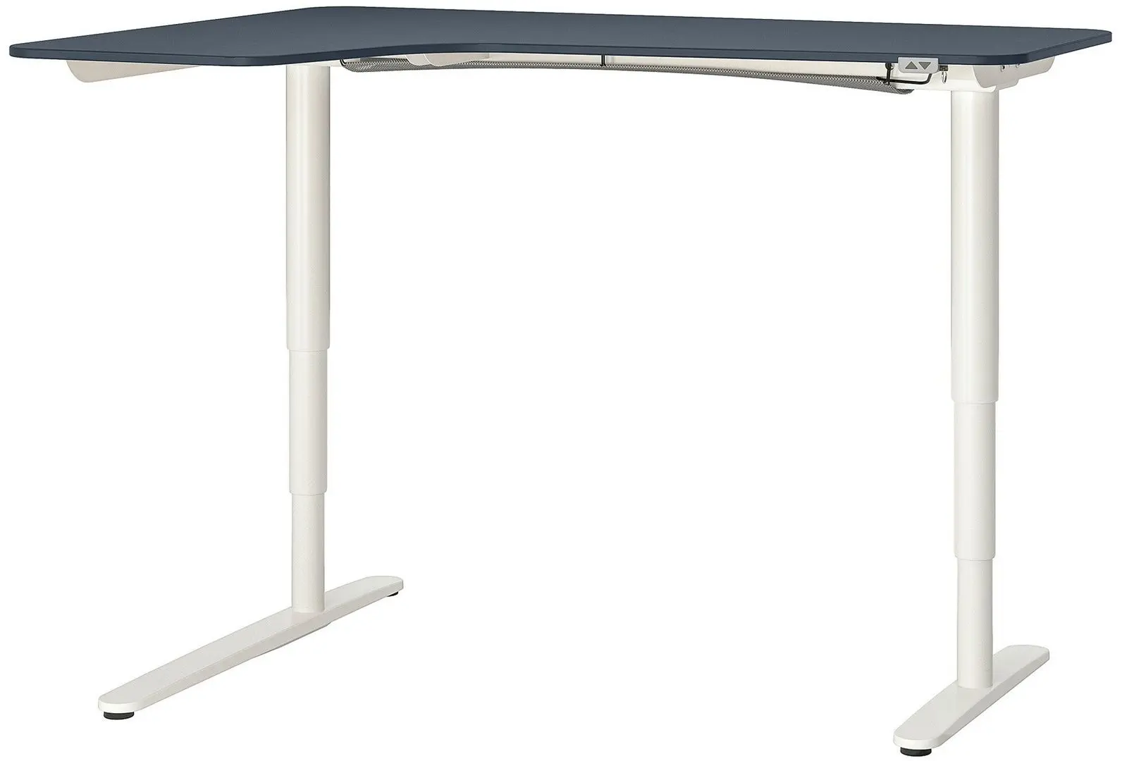 Письменный стол Ikea Bekant электро/левый угол/линолеум 160x110 (Синий/Белый)