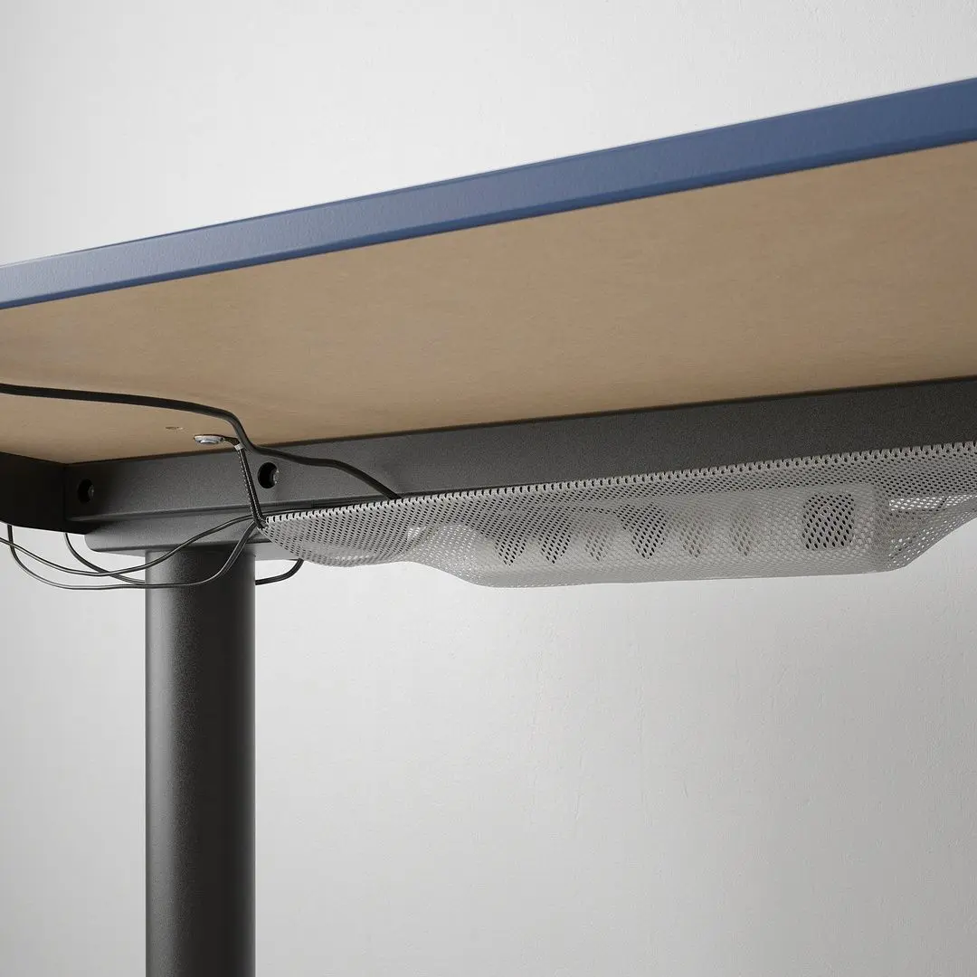 Письменный стол Ikea Bekant электро/линолеум 160x80 (Синий/Черный)