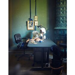 Письменный стол Ikea Bekant электро/линолеум 160x80 (Синий/Черный) Thumb