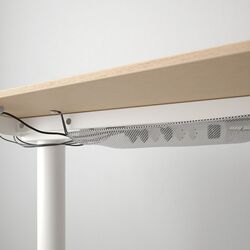 Masa de birou Ikea Bekant electro/colt dreapta/furnir stejar 160x110 (Alb) Thumb