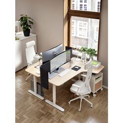 Masa de birou Ikea Bekant electro/colt dreapta/furnir stejar 160x110 (Alb) Thumb