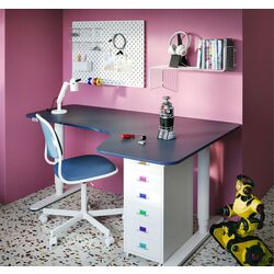 Письменный стол Ikea Bekant электро/правый угол/линолеум 160x110 (Синий/Белый) Thumb