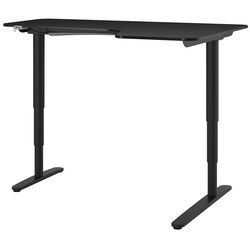 Masa de birou Ikea Bekant electro/colt dreapta/furnir frasin 160x110 (Negru) Thumb