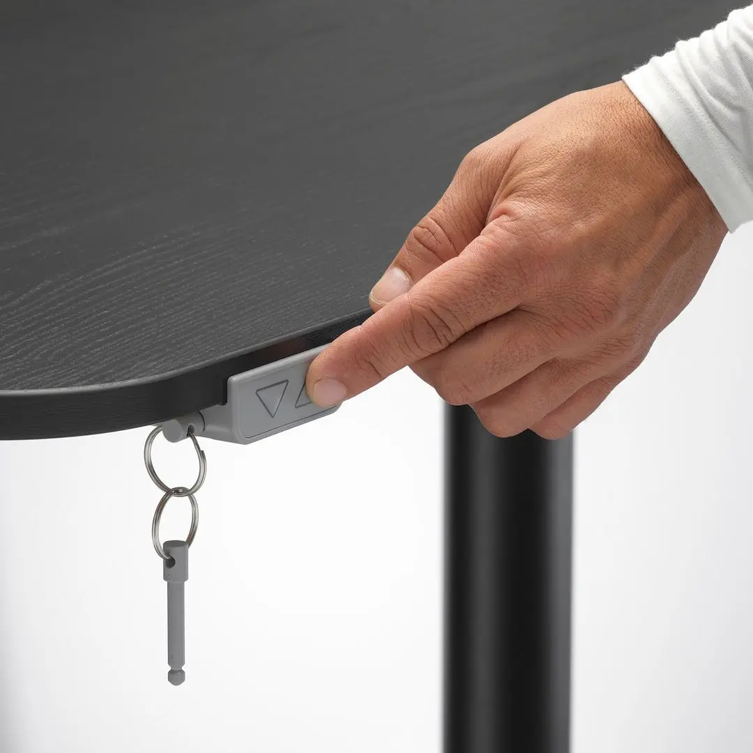 Masa de birou Ikea Bekant electro/colt dreapta/furnir frasin 160x110 (Negru) - 4