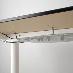 Masa de birou Ikea Bekant electro/furnir frasin 120x80 (Negru/Alb) Thumb