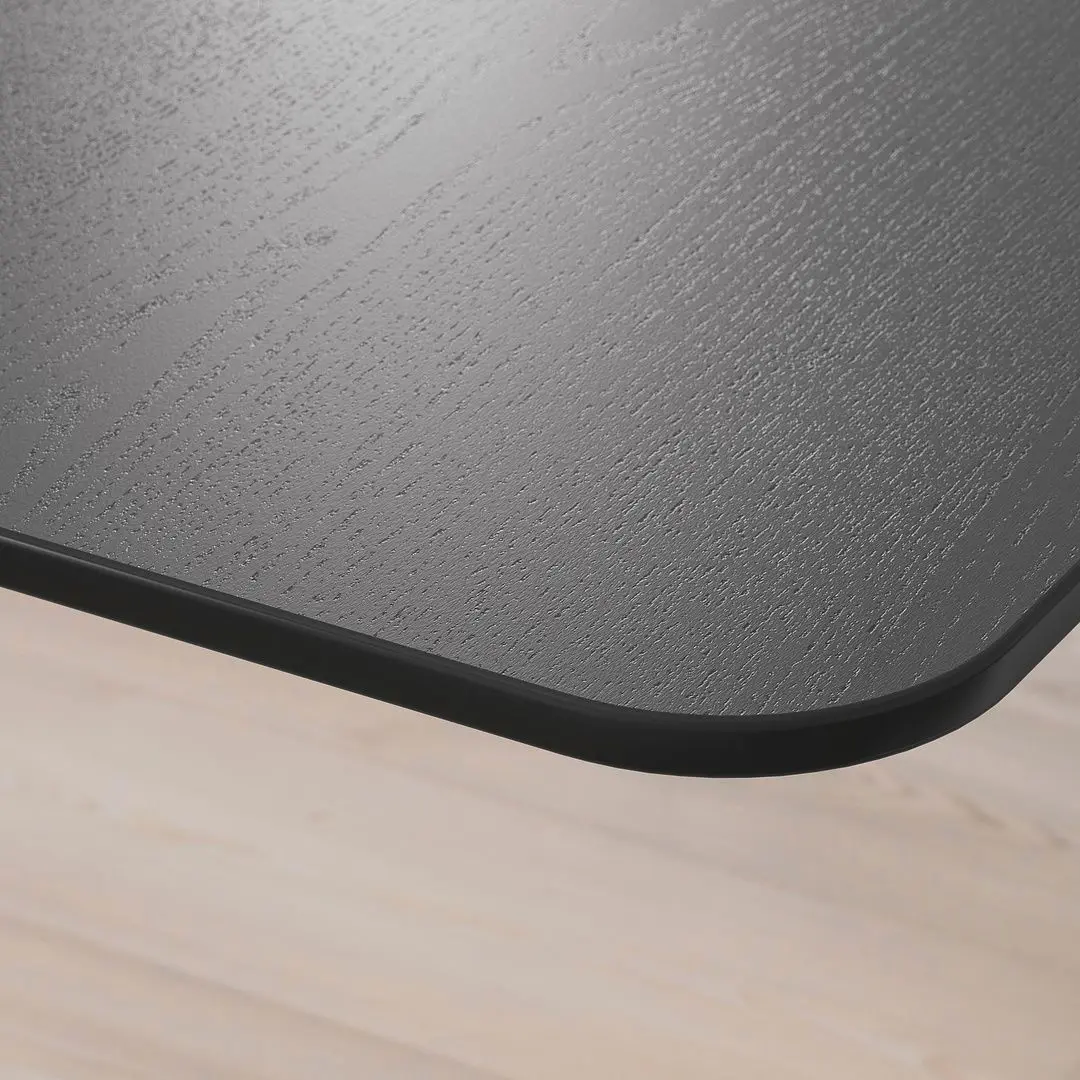 Masa de birou Ikea Bekant electro/furnir frasin 120x80 (Negru/Alb)