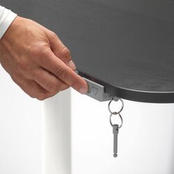 Masa de birou Ikea Bekant electro/furnir frasin 120x80 (Negru/Alb) Thumb