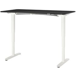 Masa de birou Ikea Bekant electro/furnir frasin 160x80 (Negru/Alb) Thumb