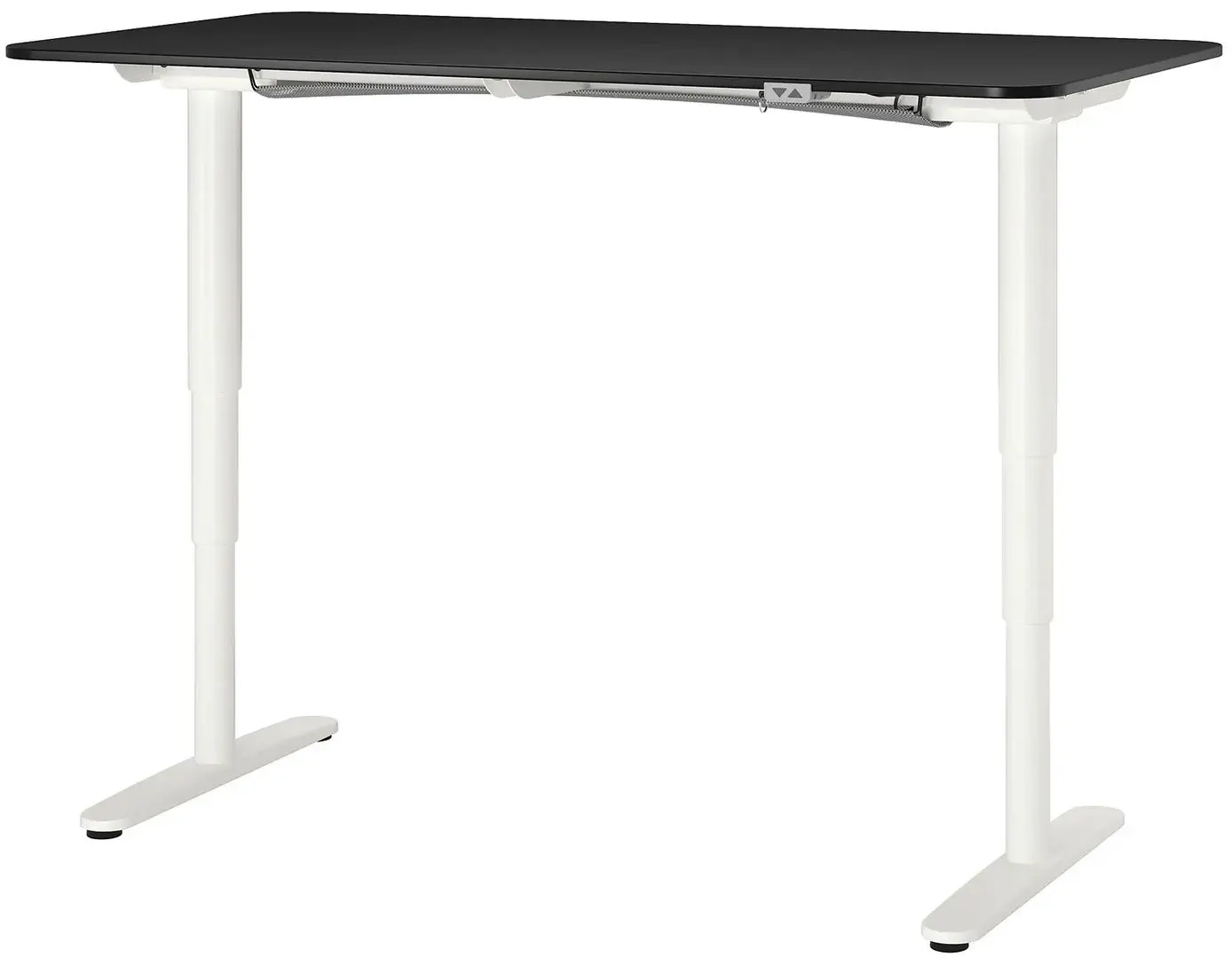 Masa de birou Ikea Bekant electro/furnir frasin 160x80 (Negru/Alb)