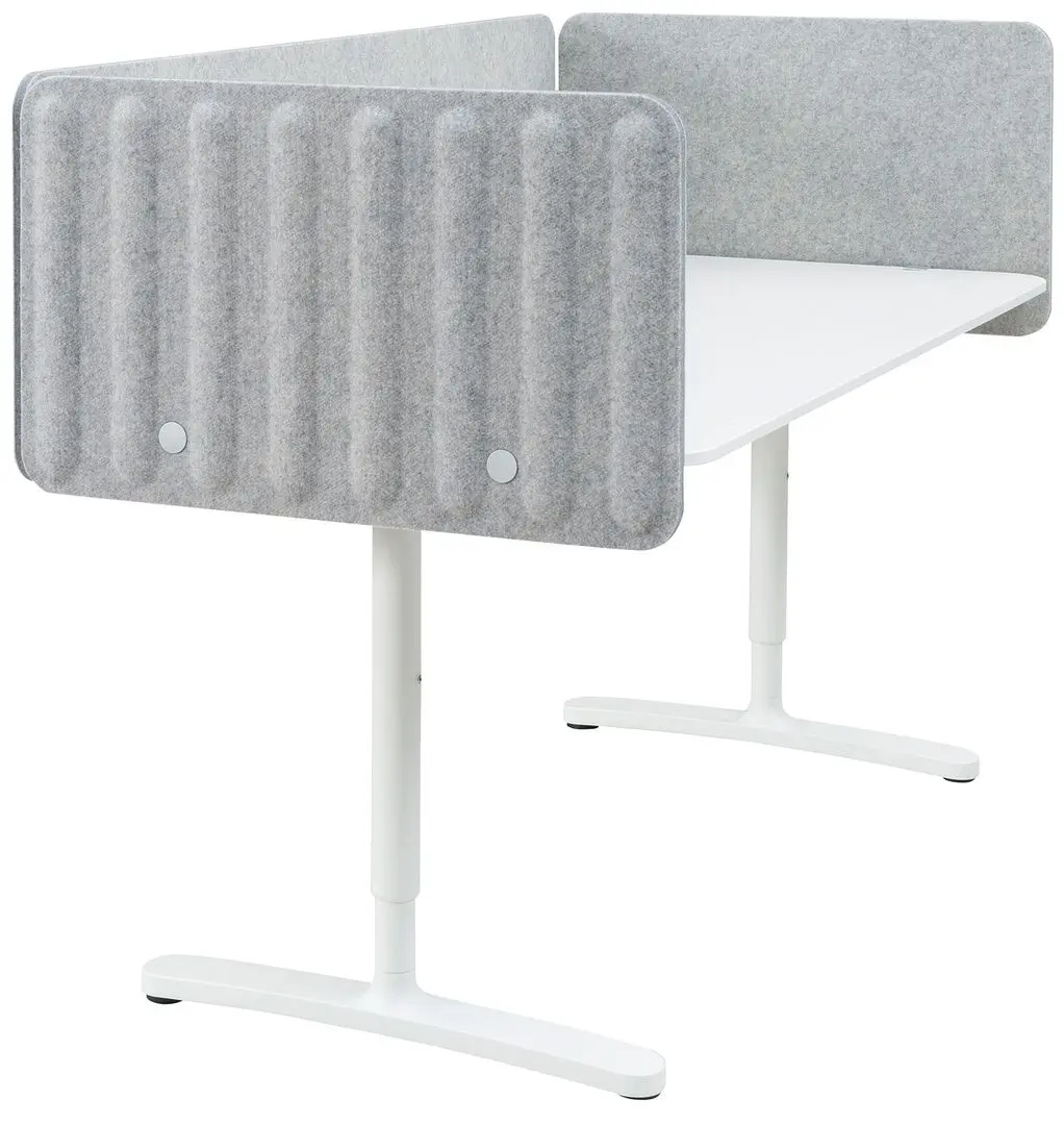 Masa de birou Ikea Bekant cu 3-paravane 160x80 48 (Alb/Gri)