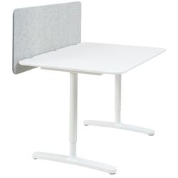 Masa de birou Ikea Bekant cu paravan 120x80 48 (Alb/Gri) Thumb