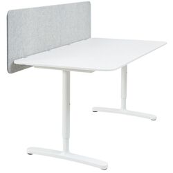 Masa de birou Ikea Bekant cu paravan 160x80 48 (Alb/Gri) Thumb