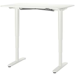 Masa de birou Ikea Bekant cu înălțime electro-reglabilă 120x80 (Alb) Thumb
