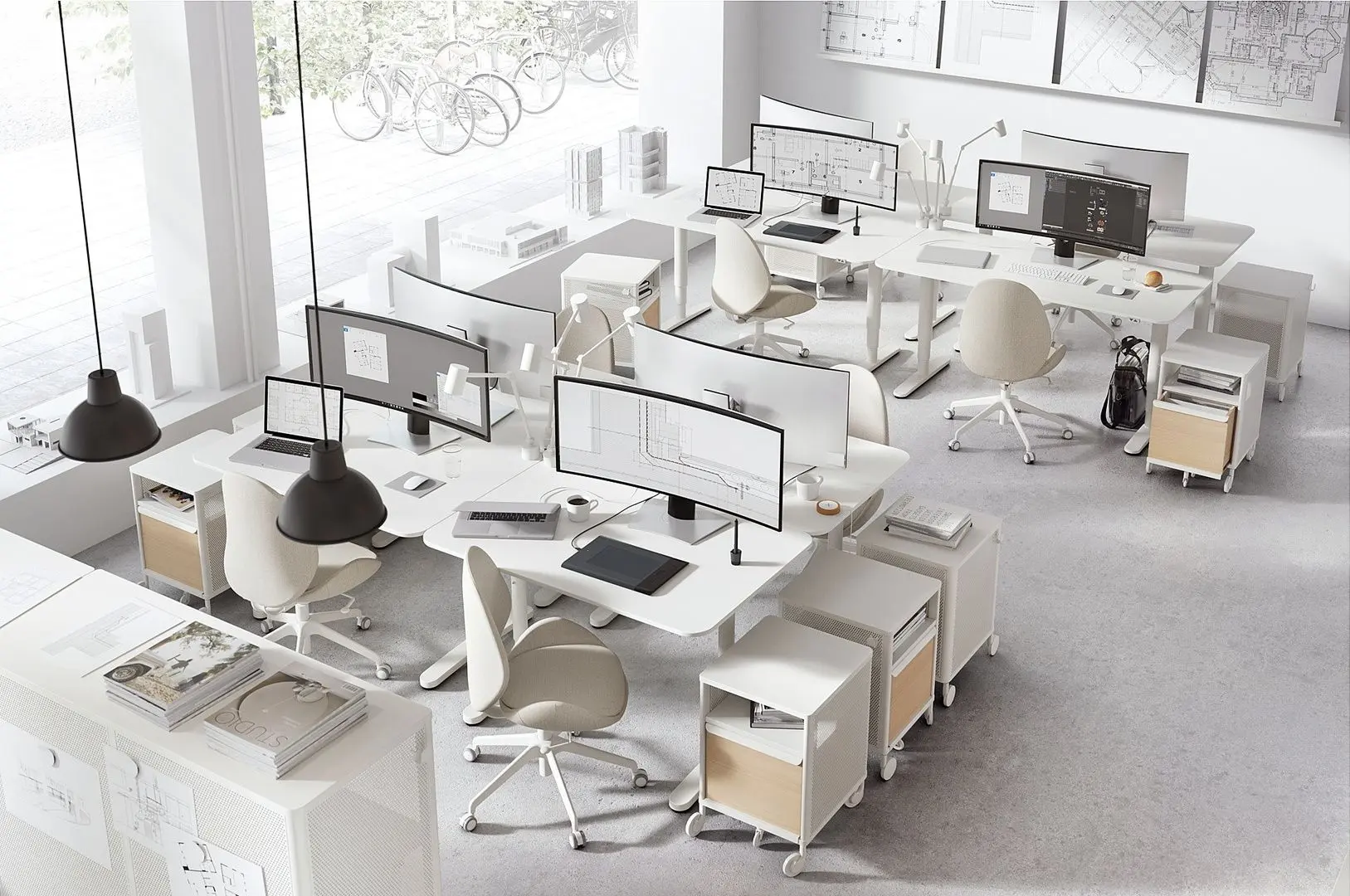 Письменный стол Ikea Bekant с электро-регулировкой высоты 160x80 (Белый)