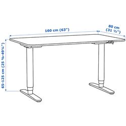 Письменный стол Ikea Bekant с электро-регулировкой высоты 160x80 (Белый) Thumb