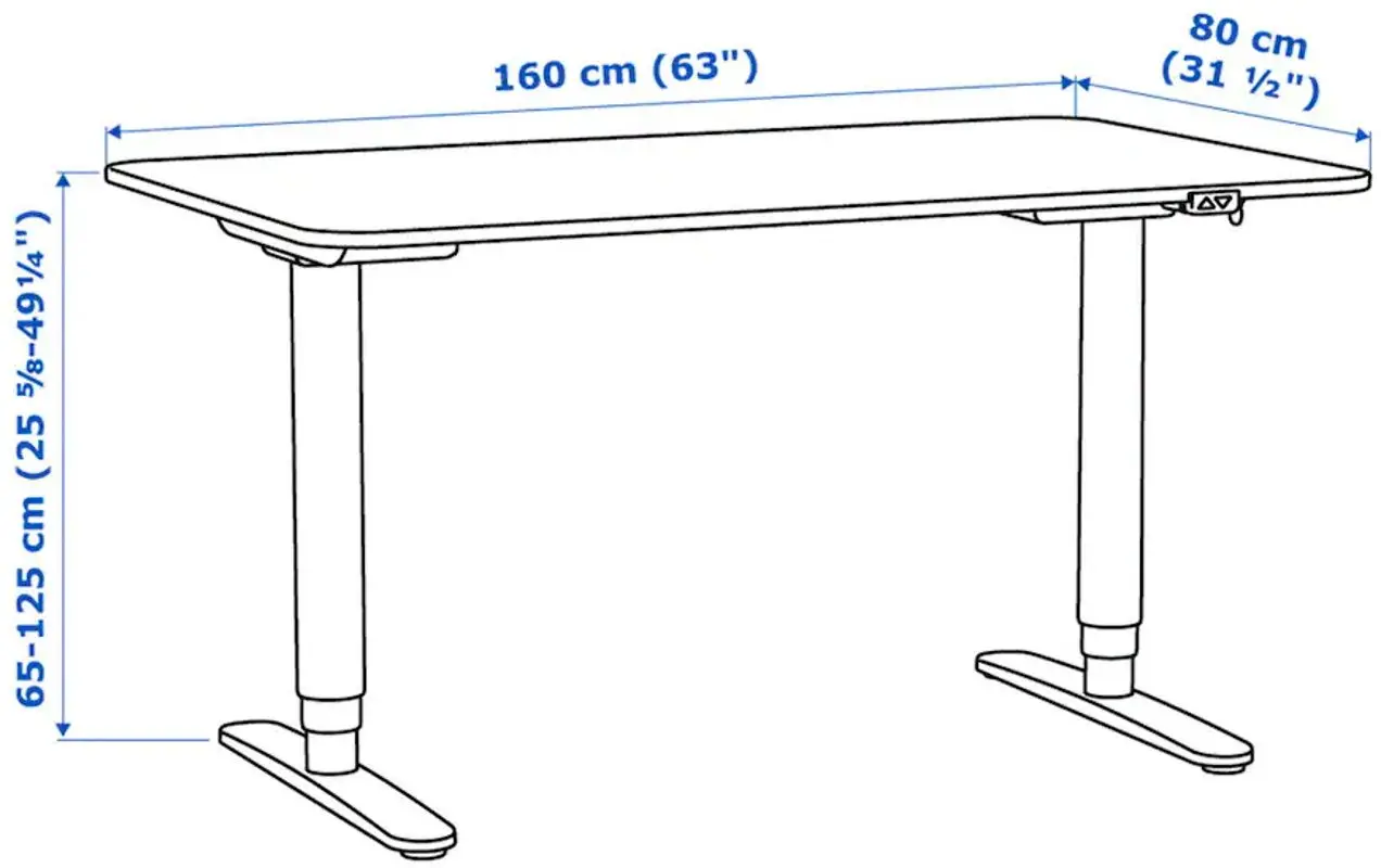 Письменный стол Ikea Bekant с электро-регулировкой высоты 160x80 (Белый)