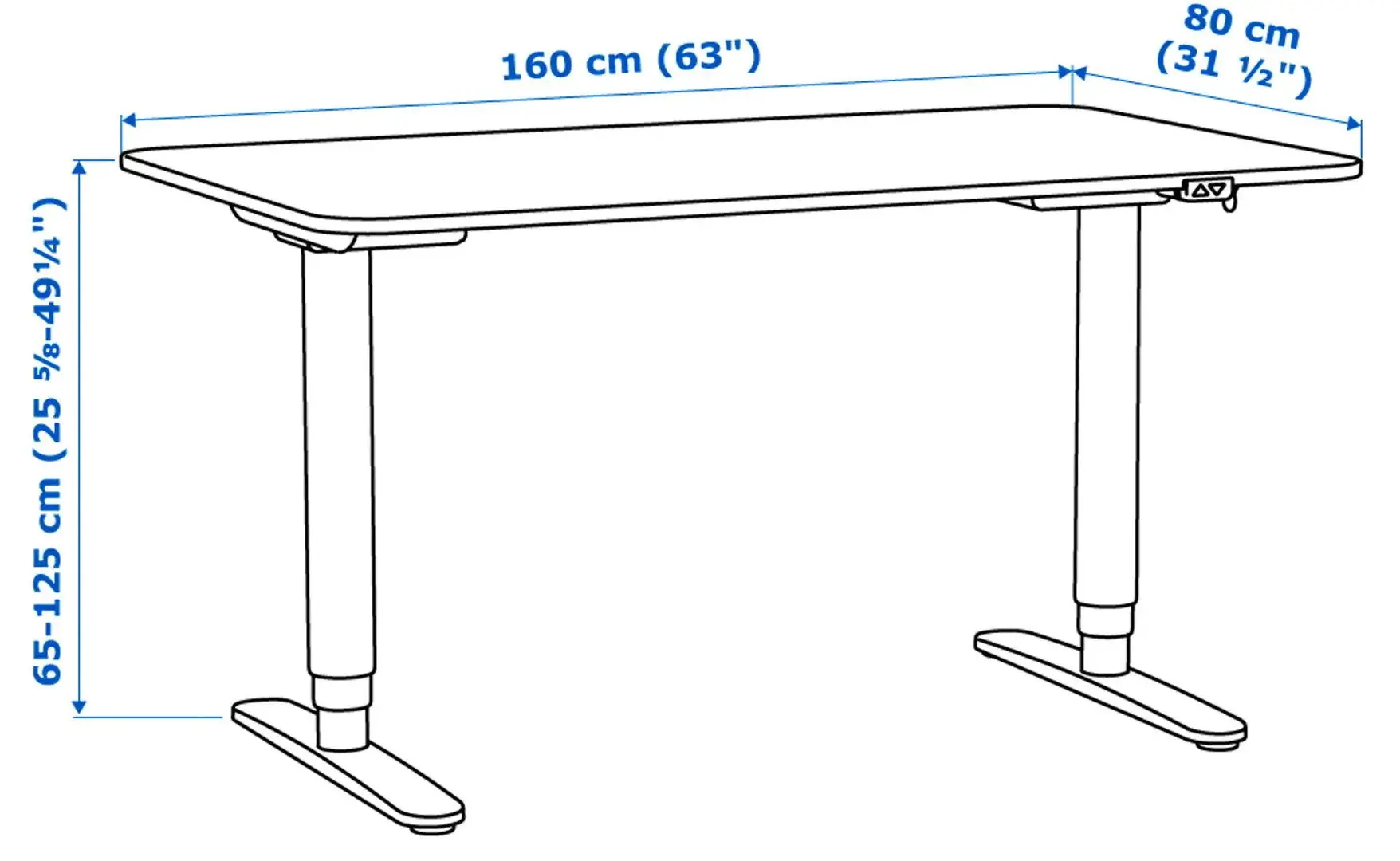Письменный стол Ikea Bekant с электро-регулировкой высоты 160x80 (Белый/Черный)