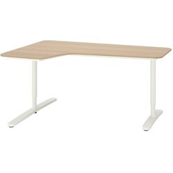 Masa de birou Ikea Bekant colt stanga/furnir stejar 160x110 (Alb) Thumb