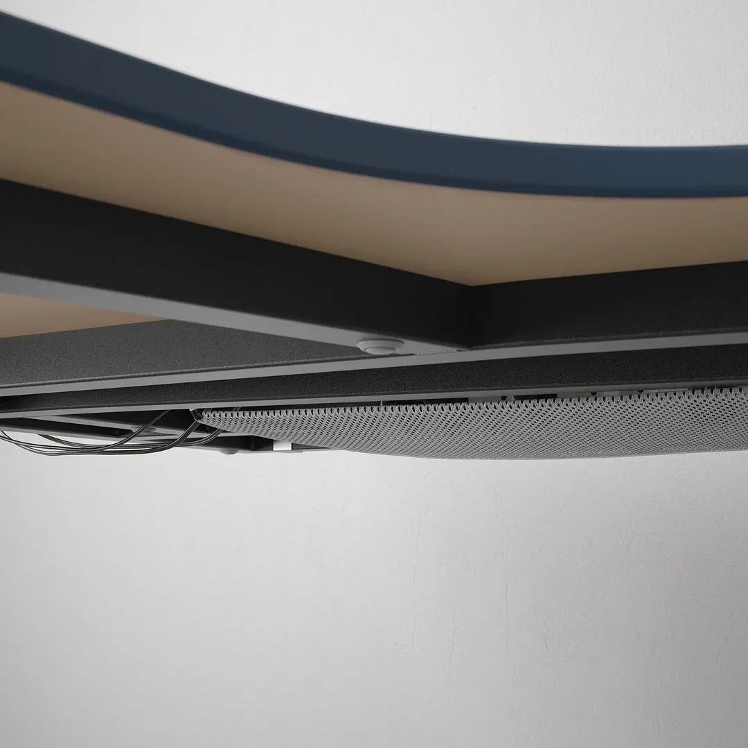 Masa de birou Ikea Bekant colt stanga/linoleum 160x110 (Albastru/Negru)