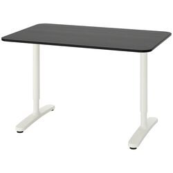 Masa de birou Ikea Bekant furnir frasin 120x80 (Negru/Alb) Thumb