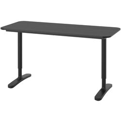 Masa de birou Ikea Bekant furnir frasin 140x60 (Negru) Thumb